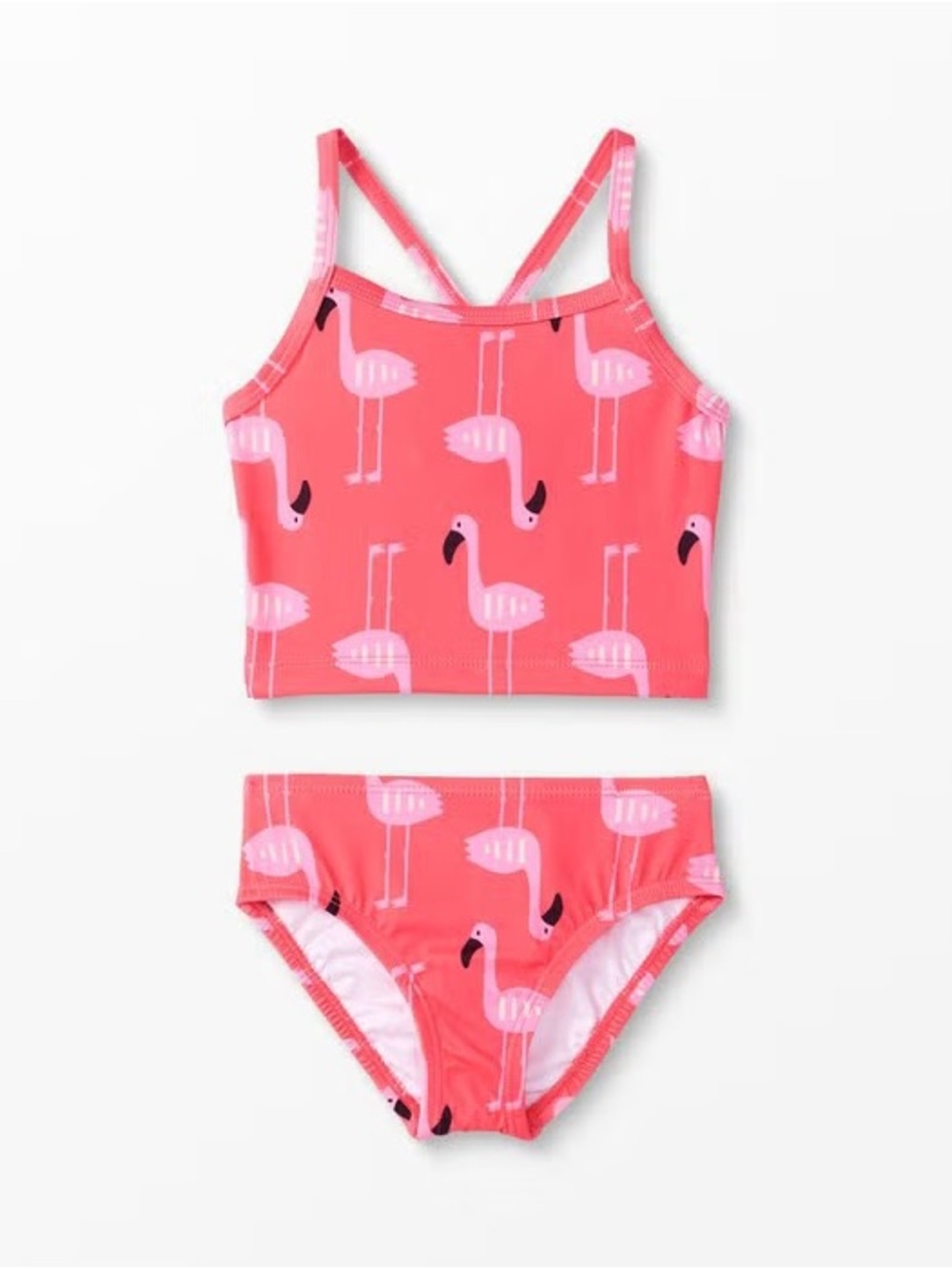Hanna Andersson Printed Mixie Set Bikini Pink Flamingos Size 10